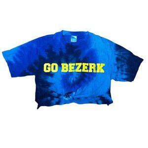 UC BERKELEY Cal Bears Go Bezerk Tie Dye Game Day Cropped T Shirt Size Small